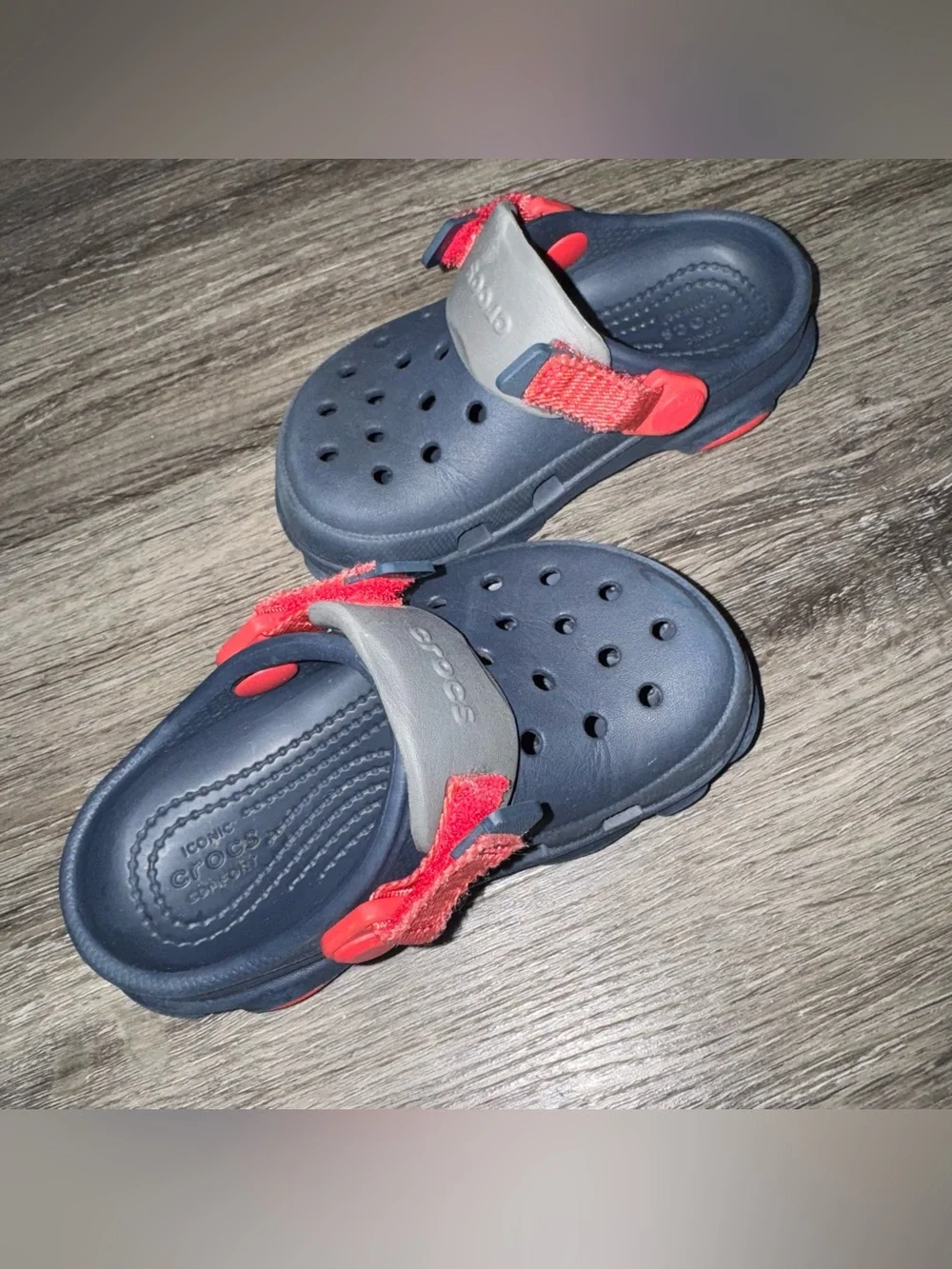 Crocs All Terrain Sandals Kids Classic Clog Size C8 Blue Boys Comfort Adjustable